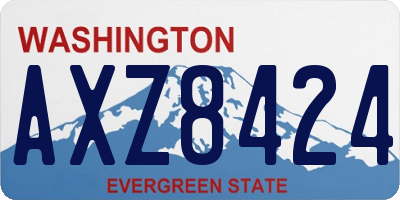 WA license plate AXZ8424