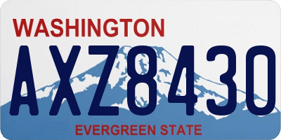 WA license plate AXZ8430