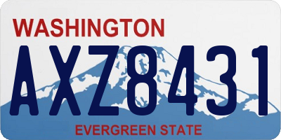 WA license plate AXZ8431