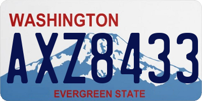 WA license plate AXZ8433