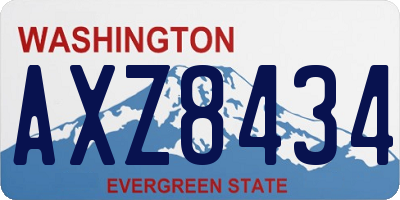 WA license plate AXZ8434