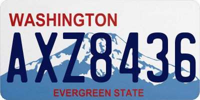 WA license plate AXZ8436