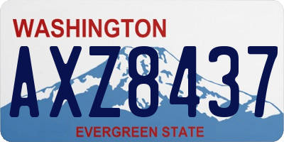 WA license plate AXZ8437