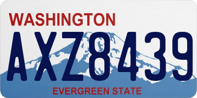 WA license plate AXZ8439