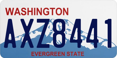 WA license plate AXZ8441