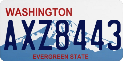 WA license plate AXZ8443