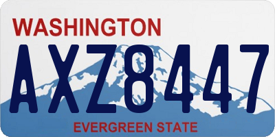 WA license plate AXZ8447