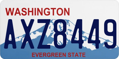 WA license plate AXZ8449