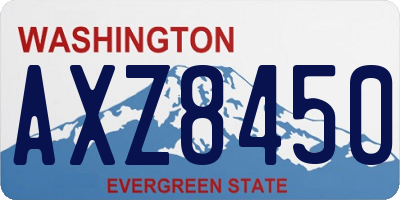 WA license plate AXZ8450
