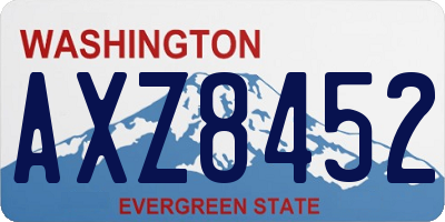 WA license plate AXZ8452