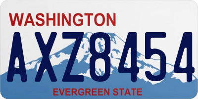 WA license plate AXZ8454