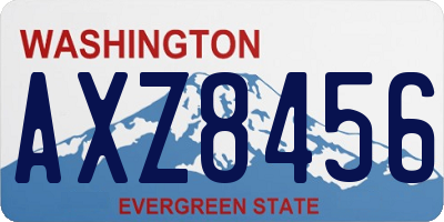 WA license plate AXZ8456