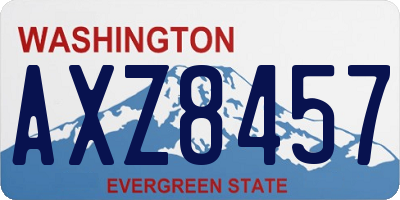 WA license plate AXZ8457