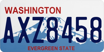 WA license plate AXZ8458