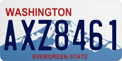 WA license plate AXZ8461