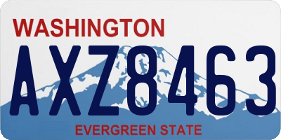 WA license plate AXZ8463