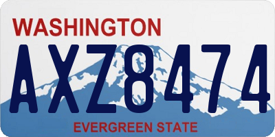 WA license plate AXZ8474