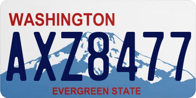 WA license plate AXZ8477