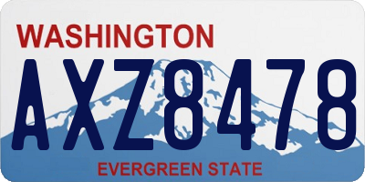 WA license plate AXZ8478