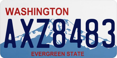 WA license plate AXZ8483
