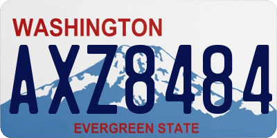 WA license plate AXZ8484