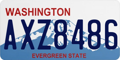 WA license plate AXZ8486