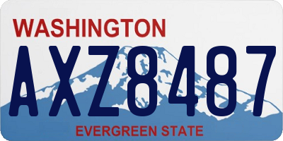 WA license plate AXZ8487