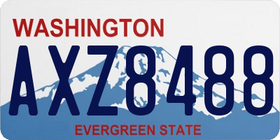 WA license plate AXZ8488