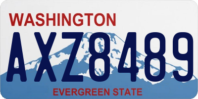WA license plate AXZ8489