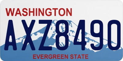 WA license plate AXZ8490
