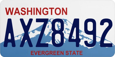 WA license plate AXZ8492