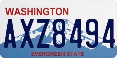 WA license plate AXZ8494