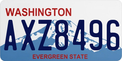WA license plate AXZ8496