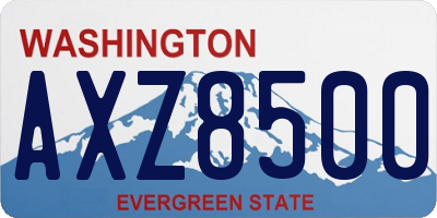WA license plate AXZ8500