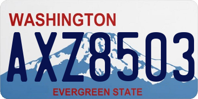 WA license plate AXZ8503