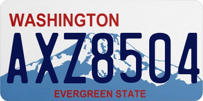 WA license plate AXZ8504