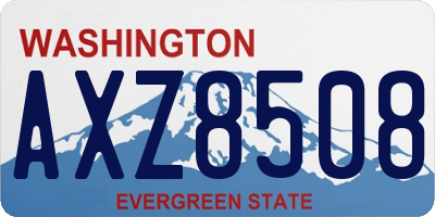 WA license plate AXZ8508