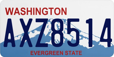 WA license plate AXZ8514