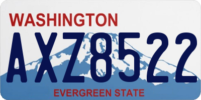 WA license plate AXZ8522