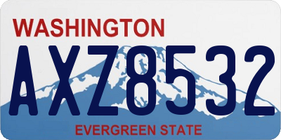 WA license plate AXZ8532