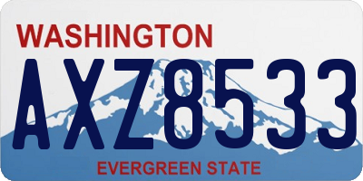 WA license plate AXZ8533