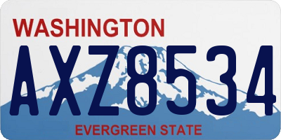 WA license plate AXZ8534