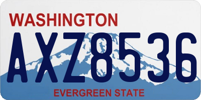 WA license plate AXZ8536
