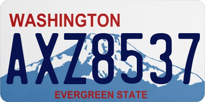 WA license plate AXZ8537