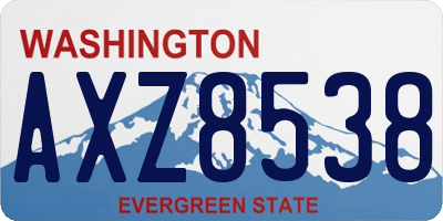 WA license plate AXZ8538