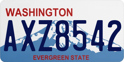WA license plate AXZ8542