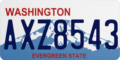 WA license plate AXZ8543