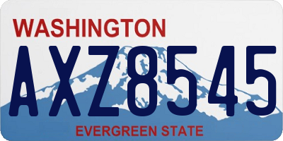 WA license plate AXZ8545