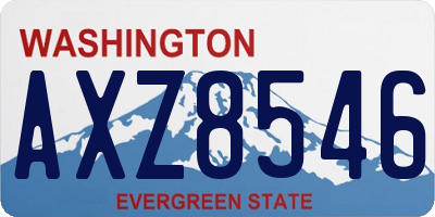 WA license plate AXZ8546