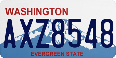 WA license plate AXZ8548